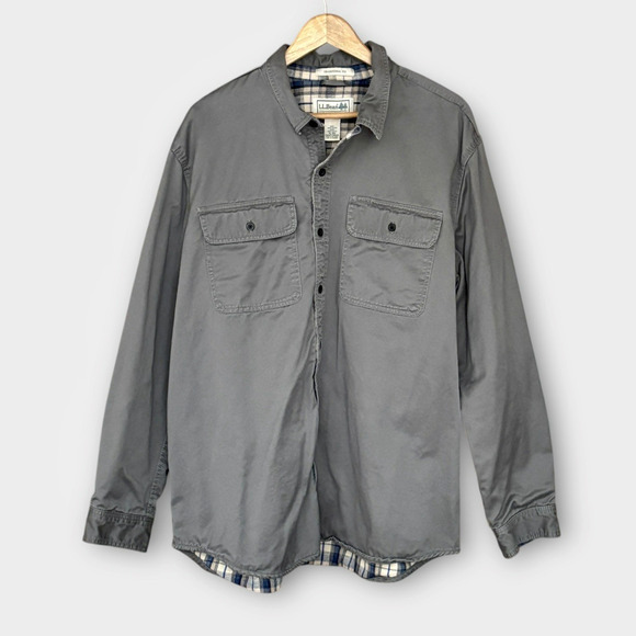 L.L. Bean Other - LL Bean Mens Flannel Lined Hurricane Shirt Size XL Cotton Button Utility Shacket